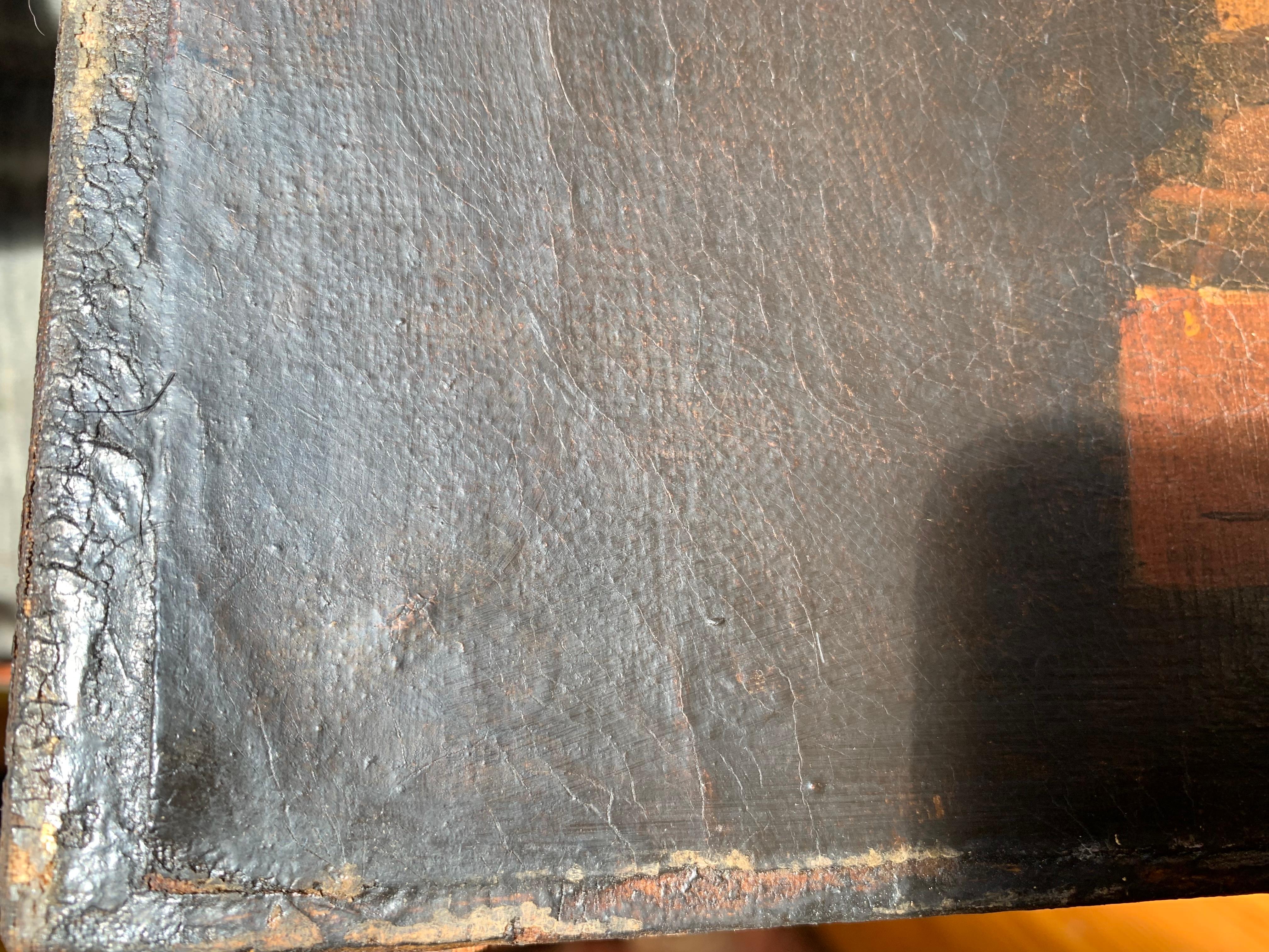 Antike  Dutch School Original Ölgemälde auf Leinwand, Genreszene im Angebot 15