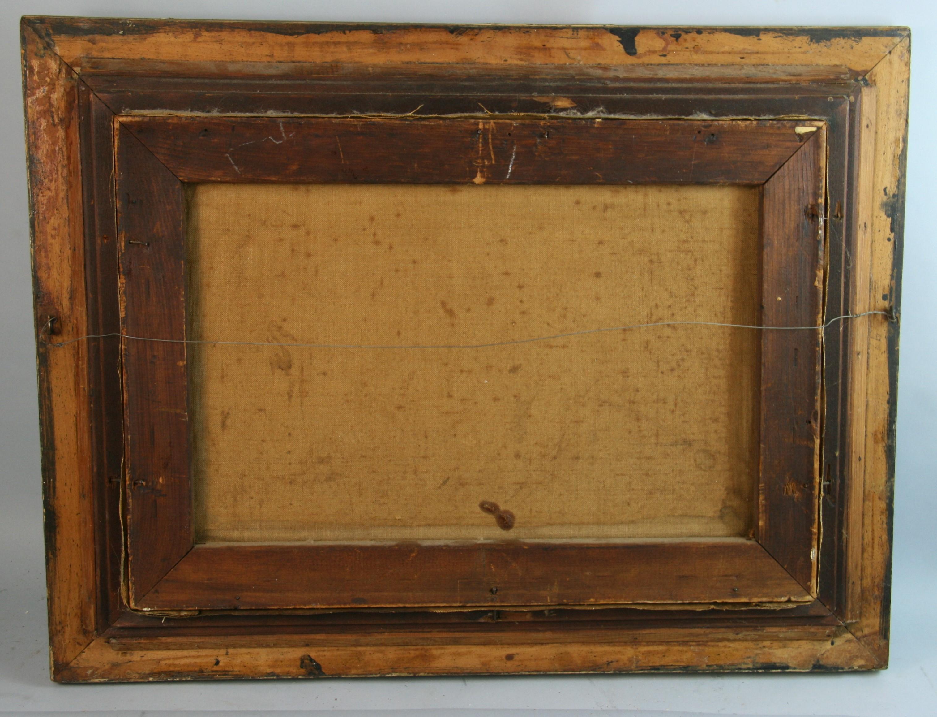 Antique English Oil Painting Interior Scene 