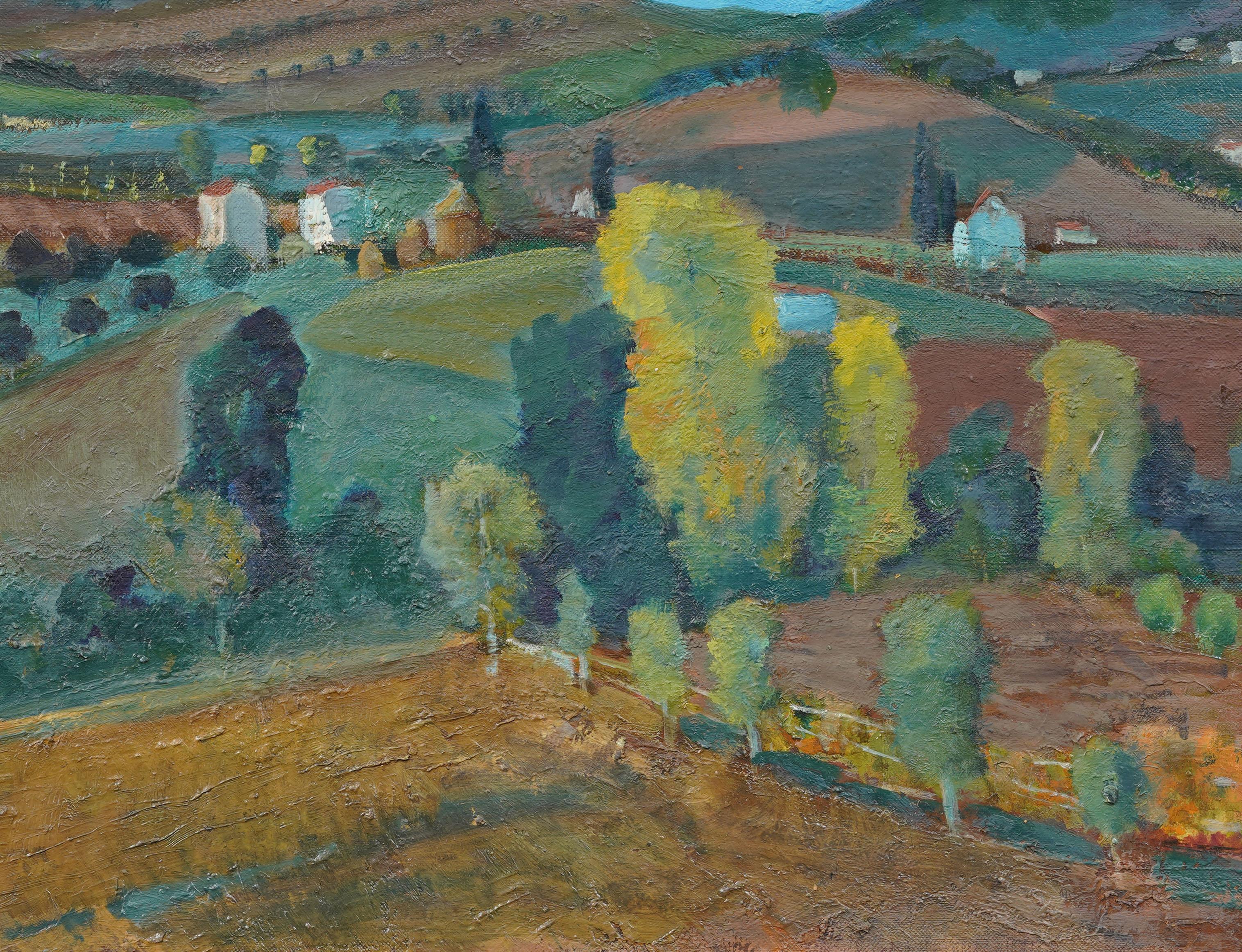 The Farm Antiques Antiques Impressionist Farm Landscape Nicely Framed Oil Painting en vente 2