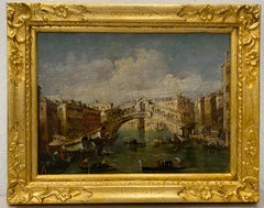 Antique European School "Venice, Italy" Original Oil Painting C.1880