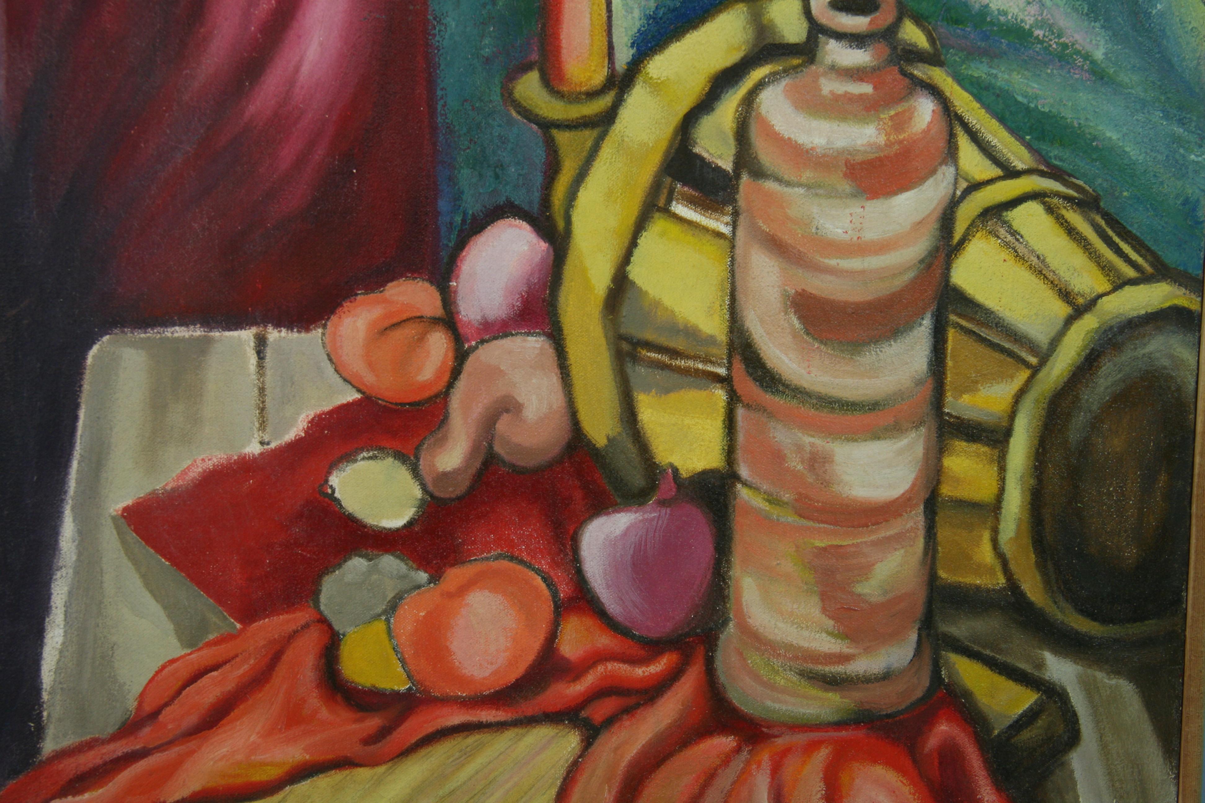 5049 Farbenfrohes Fauvist-Gemälde auf Keilrahmen in einem Künstlerrahmen
Unterzeichnet E,Burnes