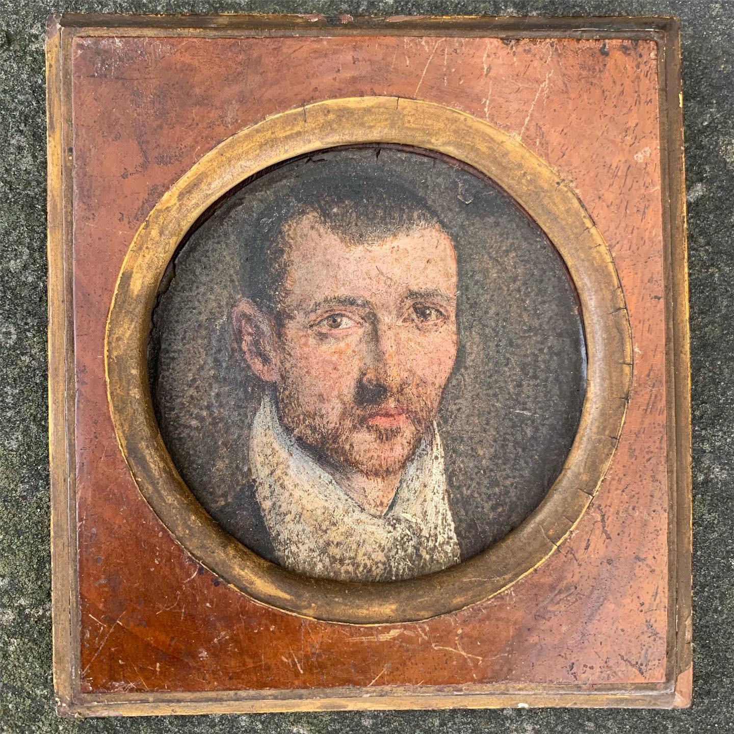 Antique Flemish Portrait of a Young Man - Painting by Unknown