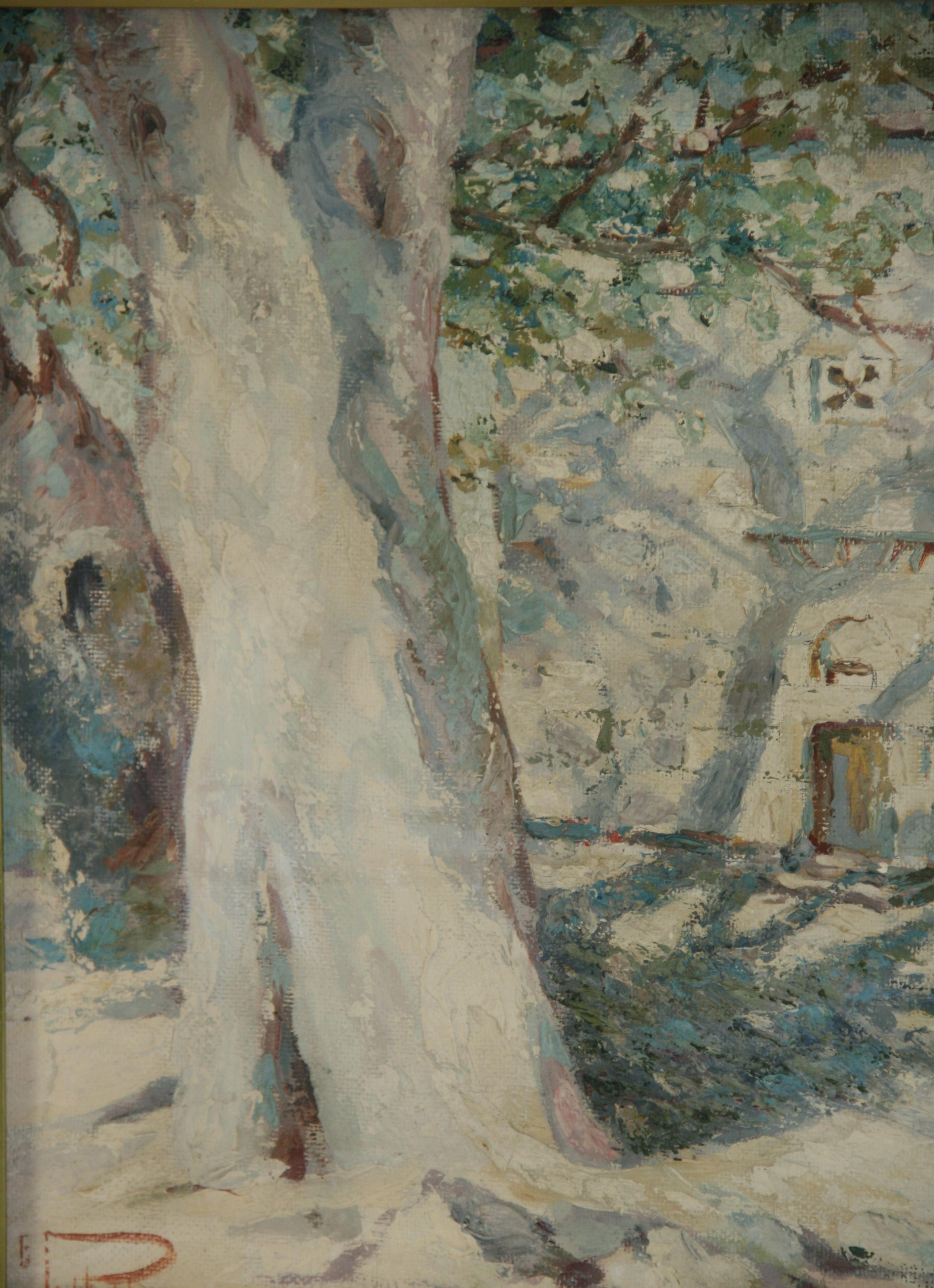 Ancienne peinture à l'huile impressionniste française, encadrée, signée en vente 9