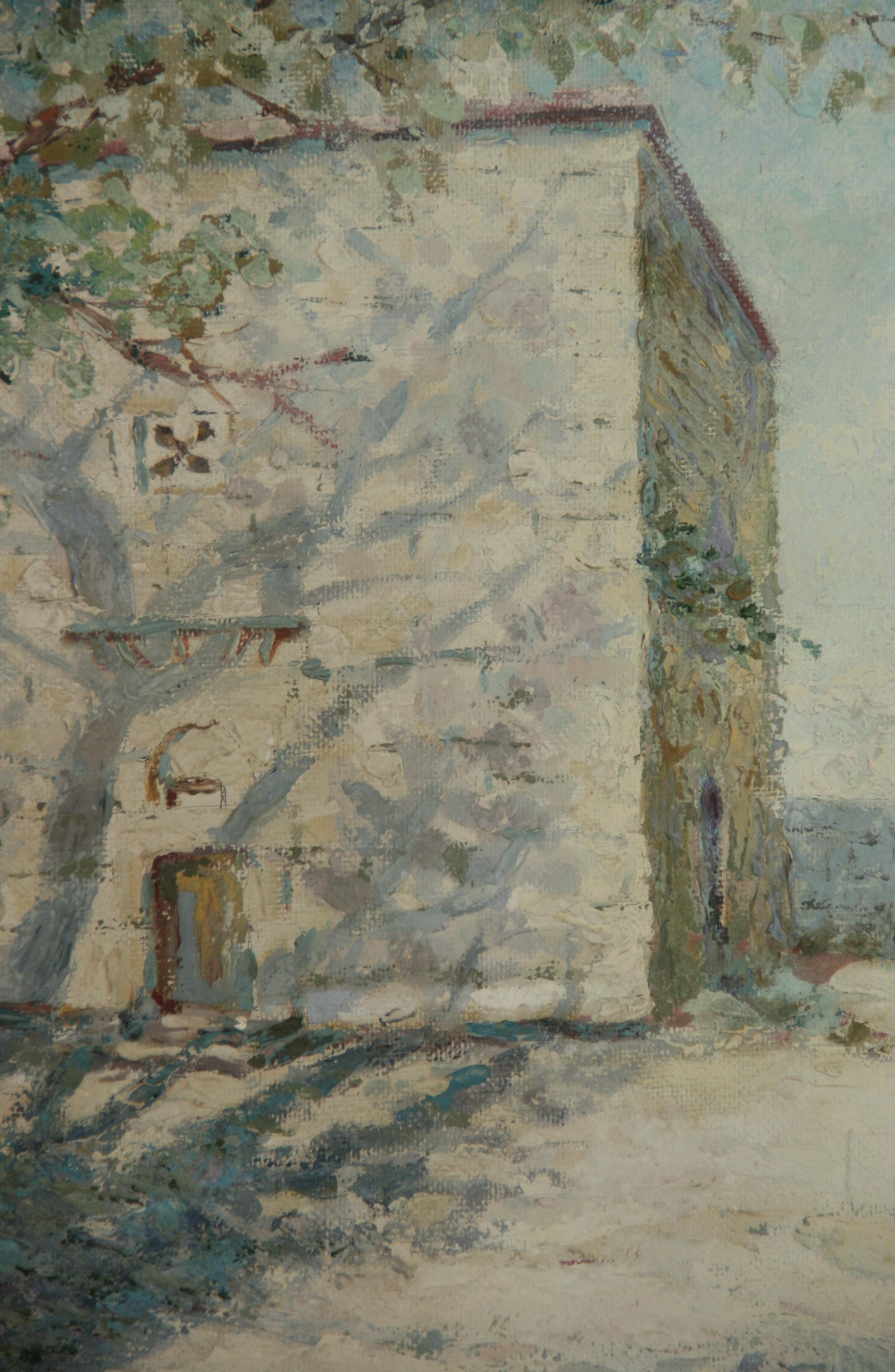 Ancienne peinture à l'huile impressionniste française, encadrée, signée en vente 11