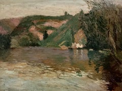 Antique French Impressionist Oil Painting, signed Thompson and dated 1911