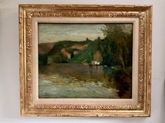 Antique French Impressionist Oil Painting, signed Thompson and dated 1911