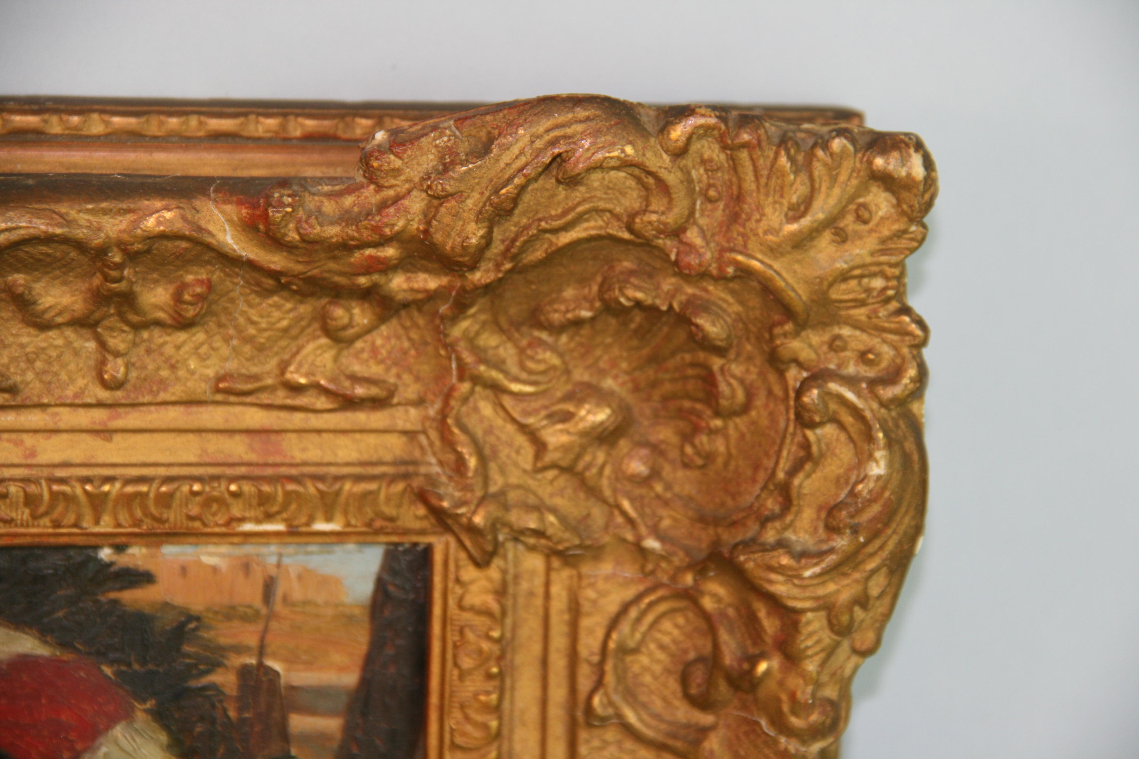 Antique French Impressionist Oil Painting (Pittura a olio)   Due donne in vendita 5