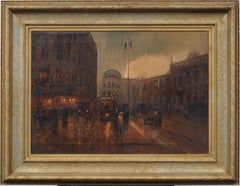 Antique French Impressionist Paris Street Scene Signed Nicely Framed Painting