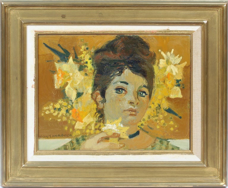 Unknown Portrait Painting - Antique French Impressionist Portrait of a Woman Signed Original Oil Painting