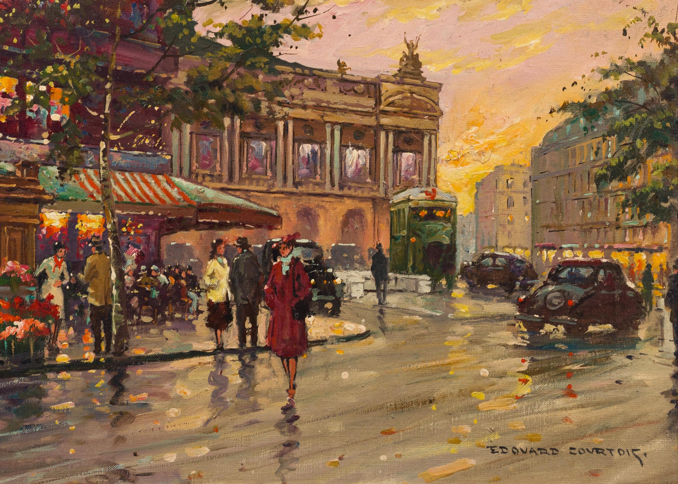 Antique French Impressionist Street Scene Nicely Framed Signed Oil Painting 3
