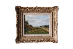 Antique French Landscape Oil Painting (peinture à l'huile)