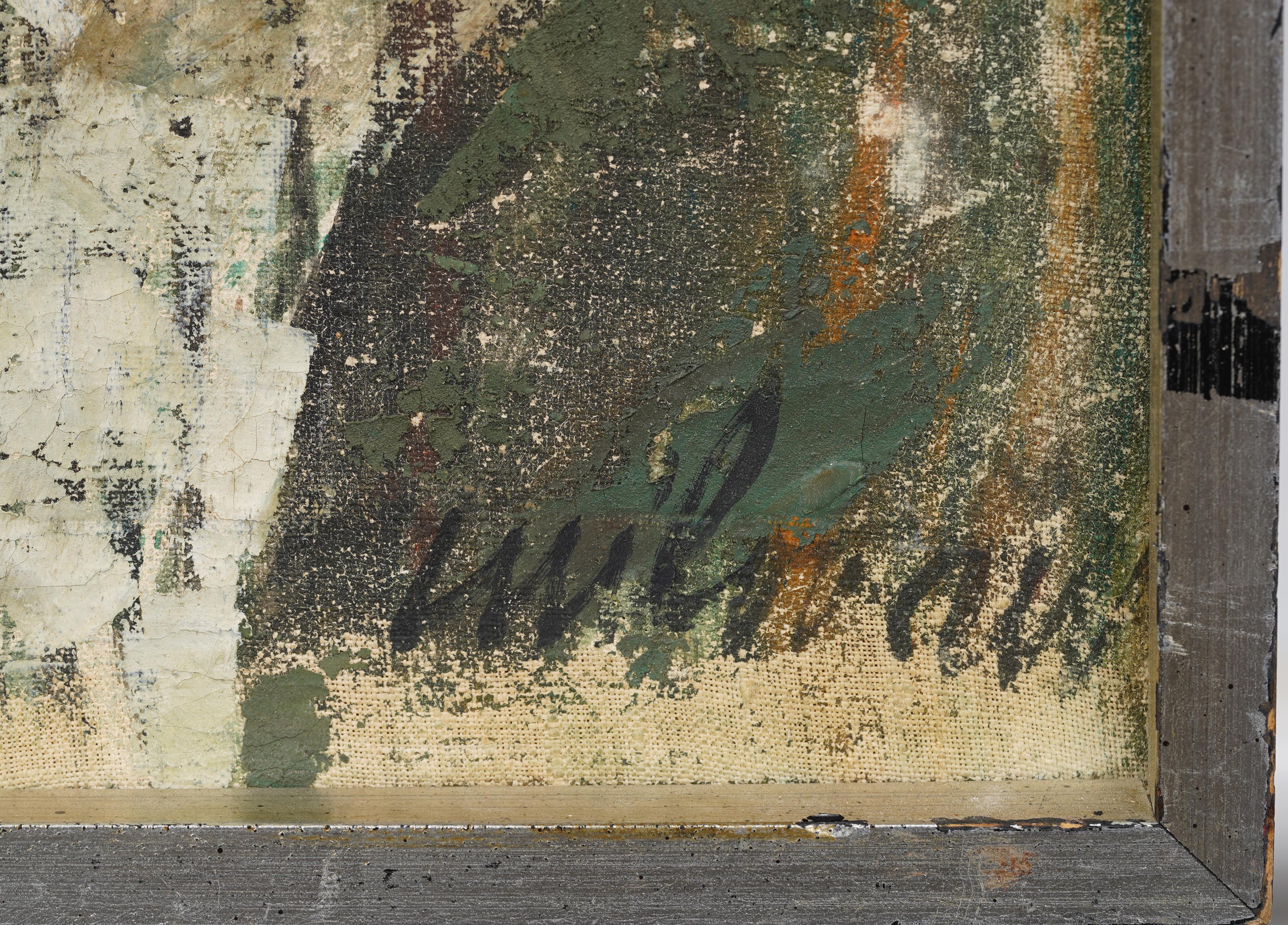 Antique French Modernist Paris School Pintura al óleo enmarcada firmada Escena callejera en venta 1