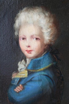 Antique Oil Portrait of a young man, 18th Century male portrait