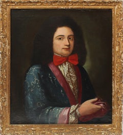Antique French Old Master Royalty Formal Portrait Original Oil Painting
