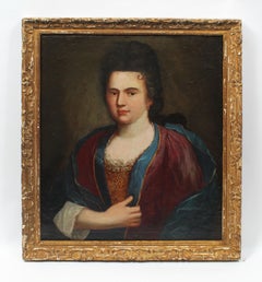 Antique French Old Master Royalty Formal Portrait Original Oil Painting