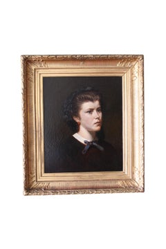 Antique French Porträt Ölgemälde einer Frau aus 1852 Französisch weibliches Porträt