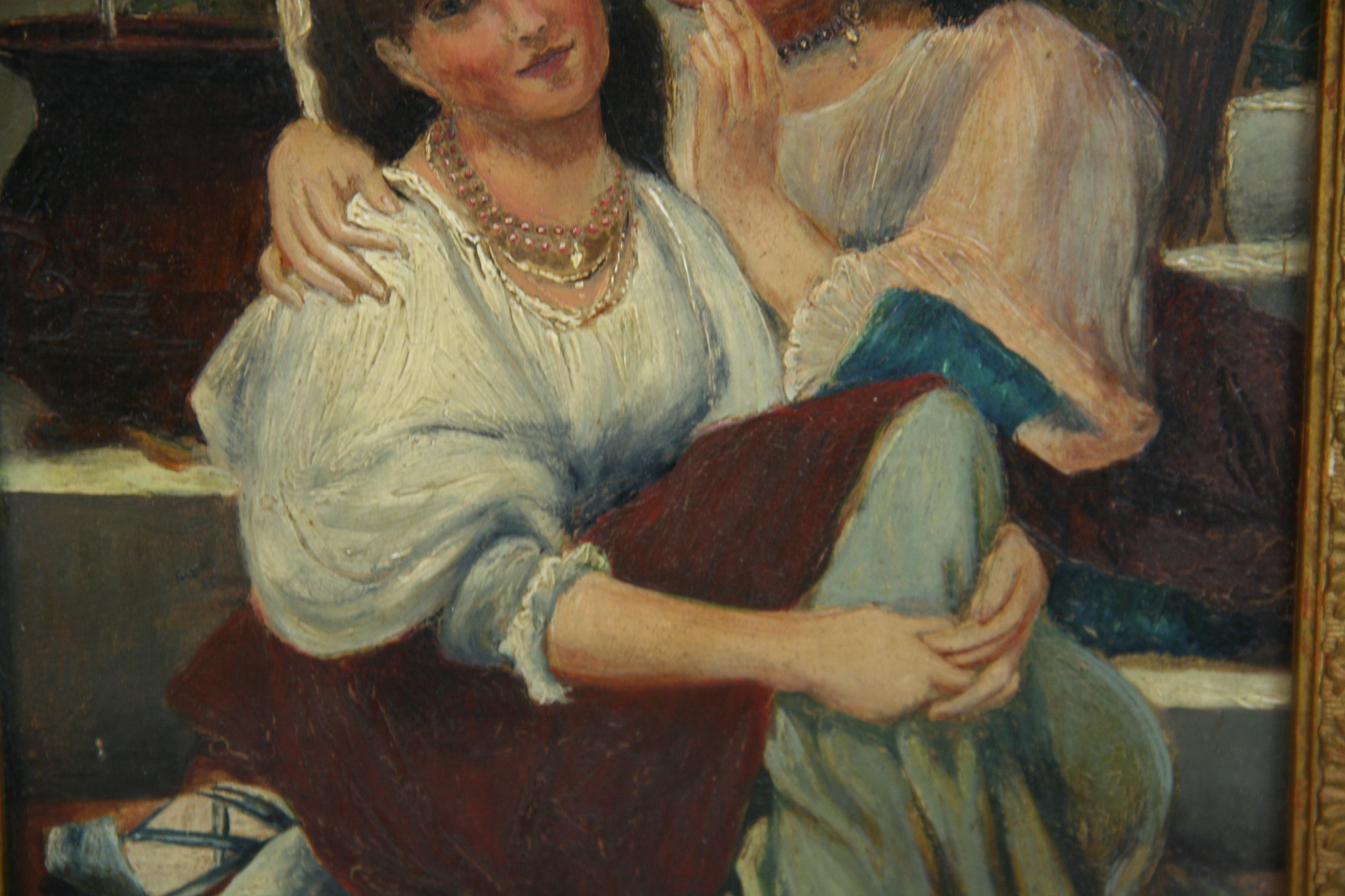 Antique French Women Wispering to Each  Altro in vendita 2