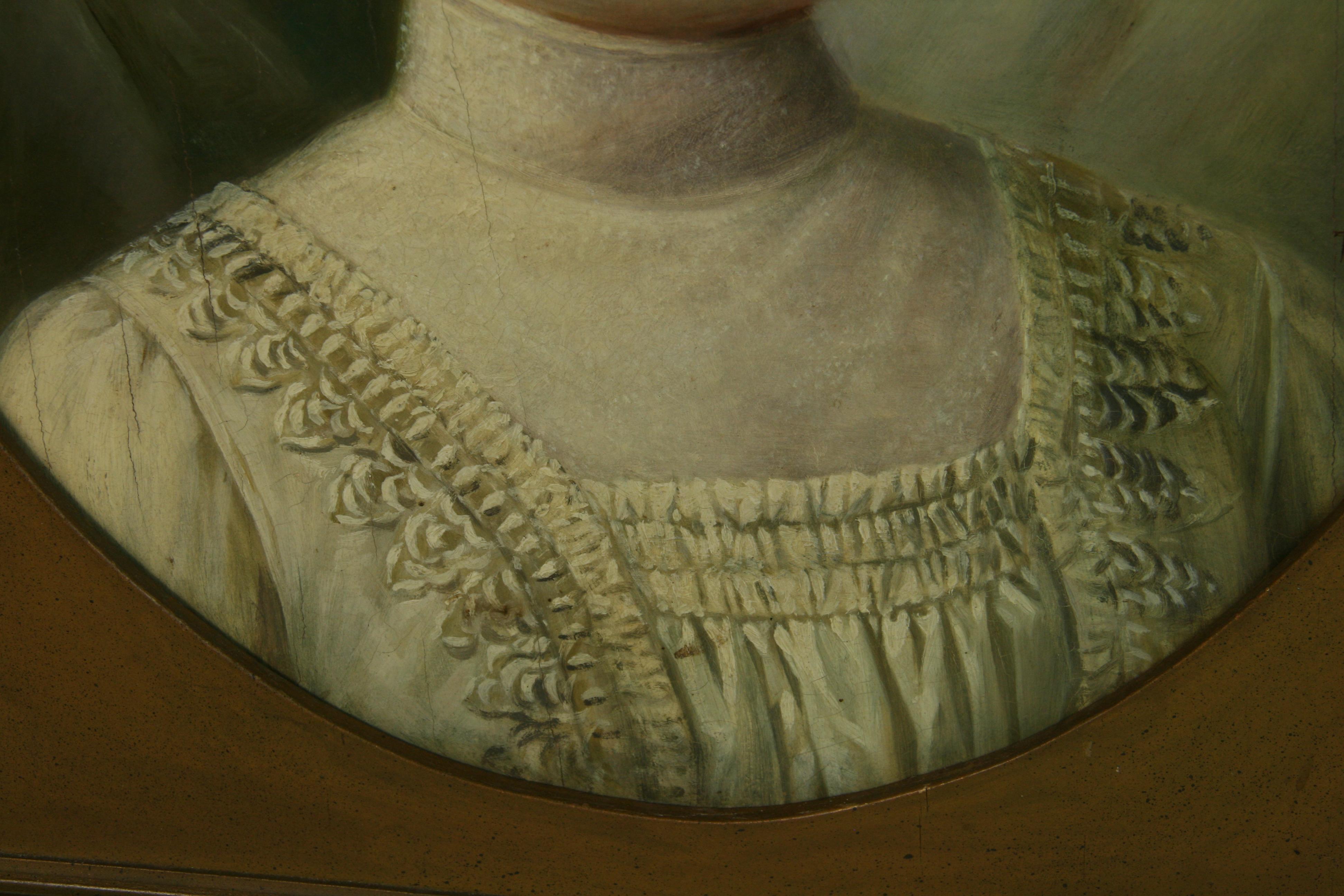 Antique German Female Portrait oil Painting 1891 For Sale 3