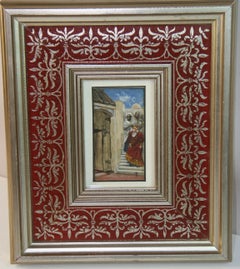 Antique Gouache Painting of The Three Wise Men, Framed, Late 19th C