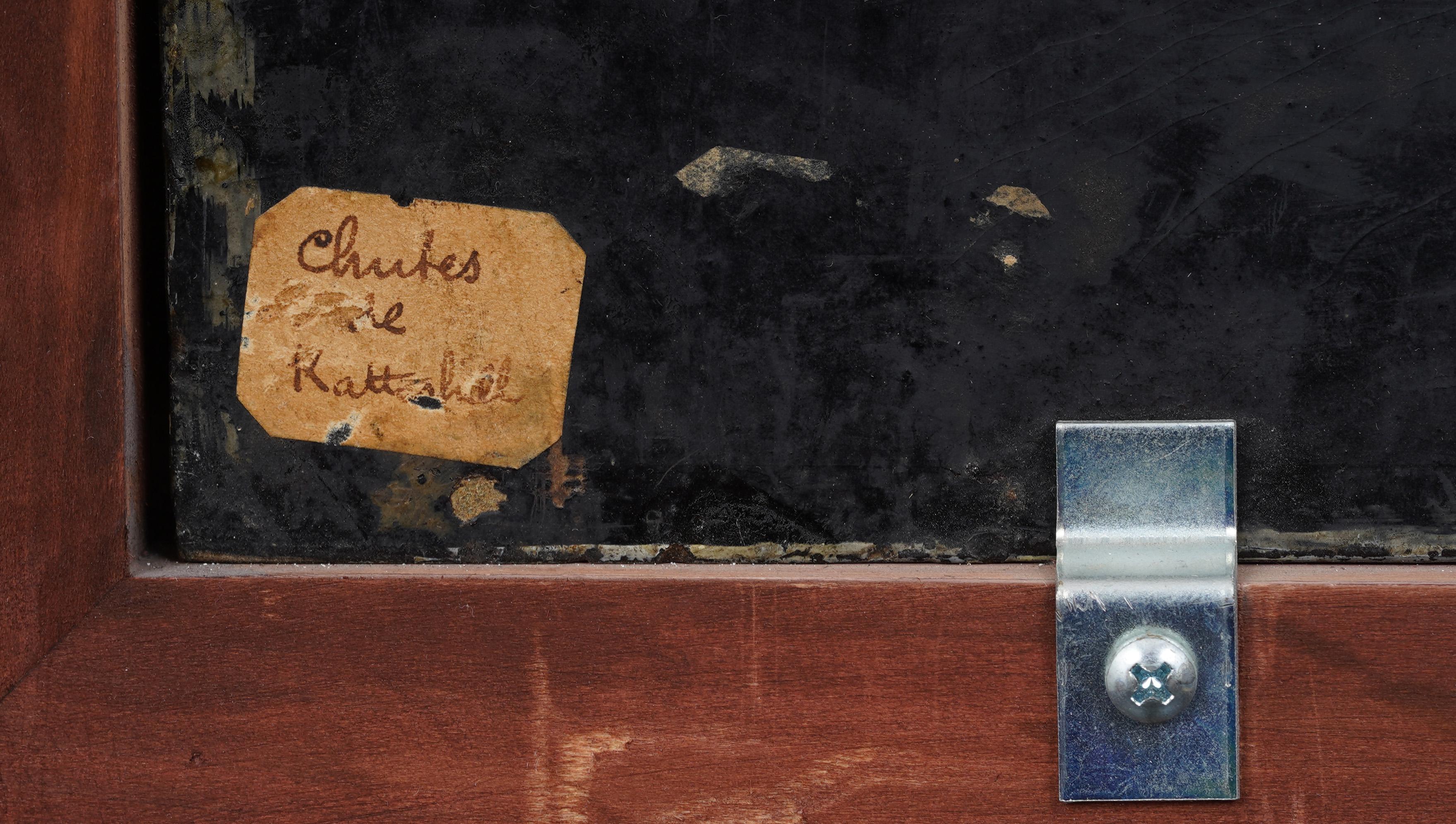 Peinture à l'huile ancienne de la Hudson River School Bald Eagle Kaaterskill Falls Landscape en vente 6