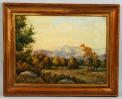 Antique Hudson River School Landscape Oil Painting