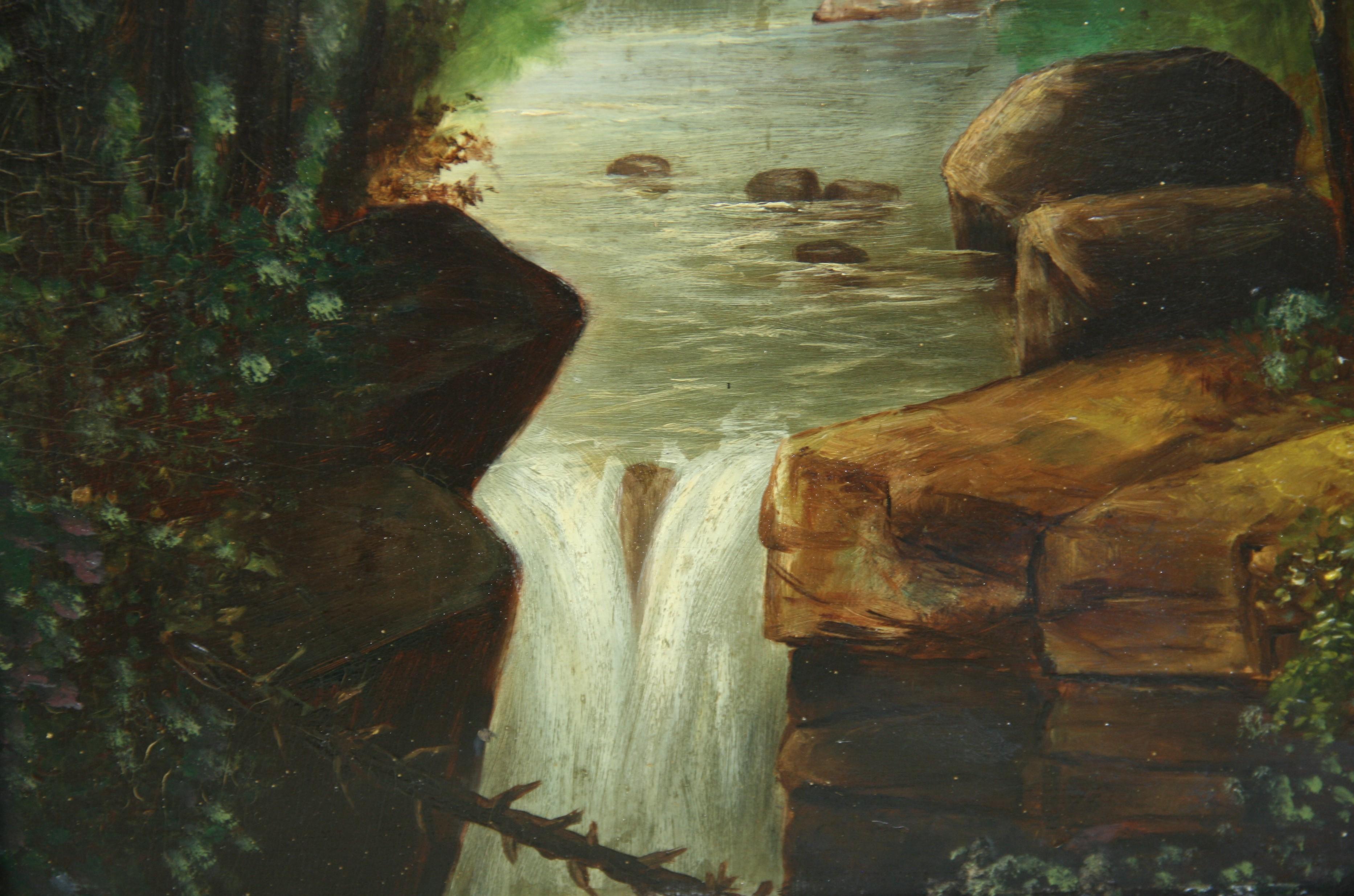 Antique Hudson River School Landscape Oil Painting 1