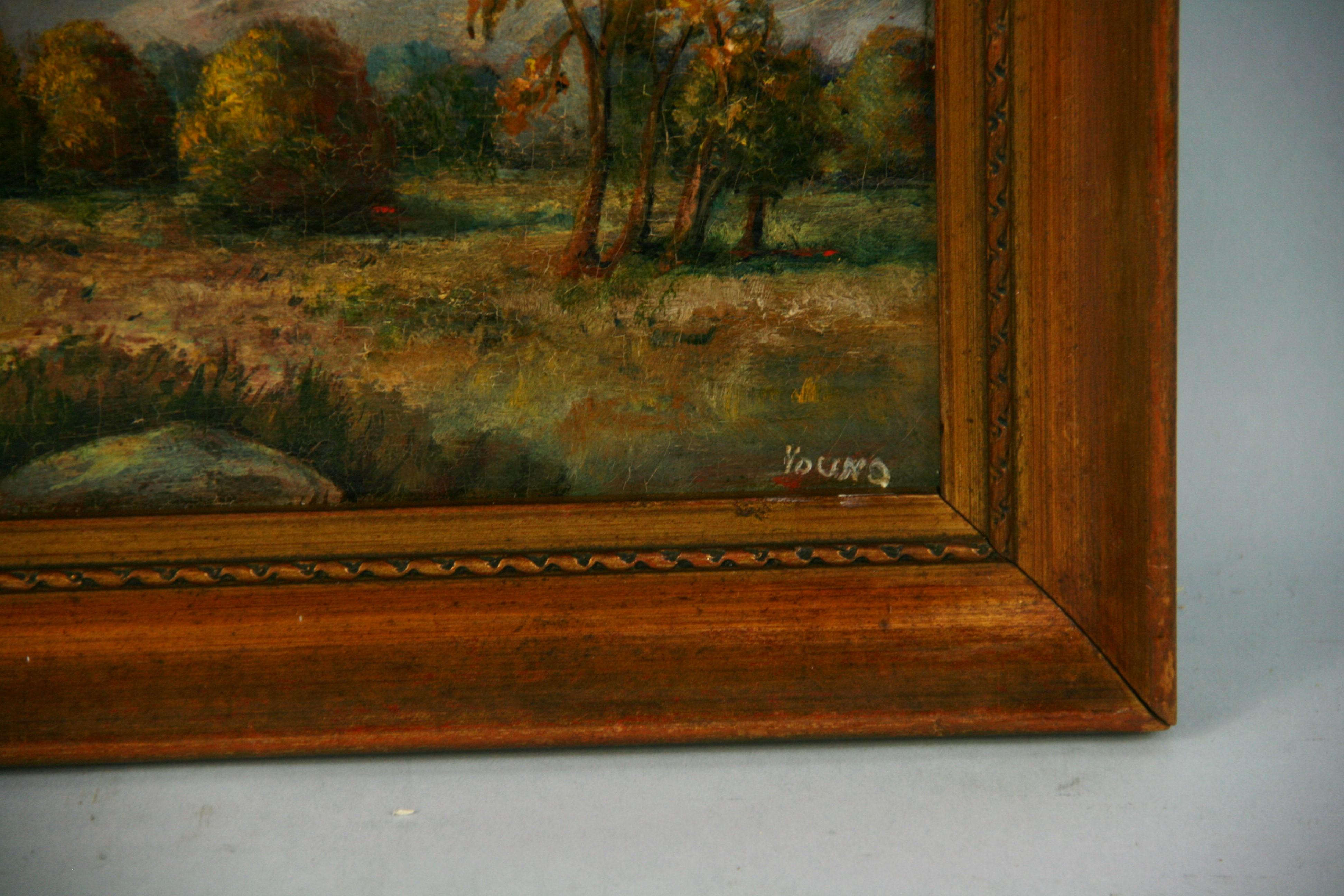 Antique Hudson River School Landscape Oil Painting 1