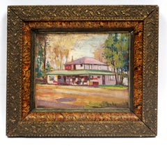Antique Impressionist Dentzel Carousel Oil Painting Ontario New York American