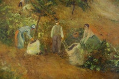 Antique Impressionist  Landscape"Working in the Fields" by Di Martino 1945