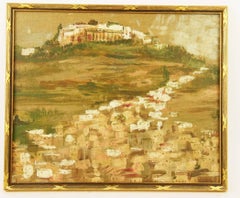 Antique Impressionist Oil Painting  San Martino Hills Naples Italy  1940's