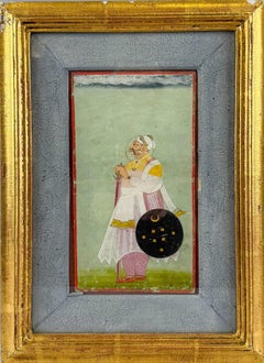 Antique Indian Mughal  portrait of a Prince