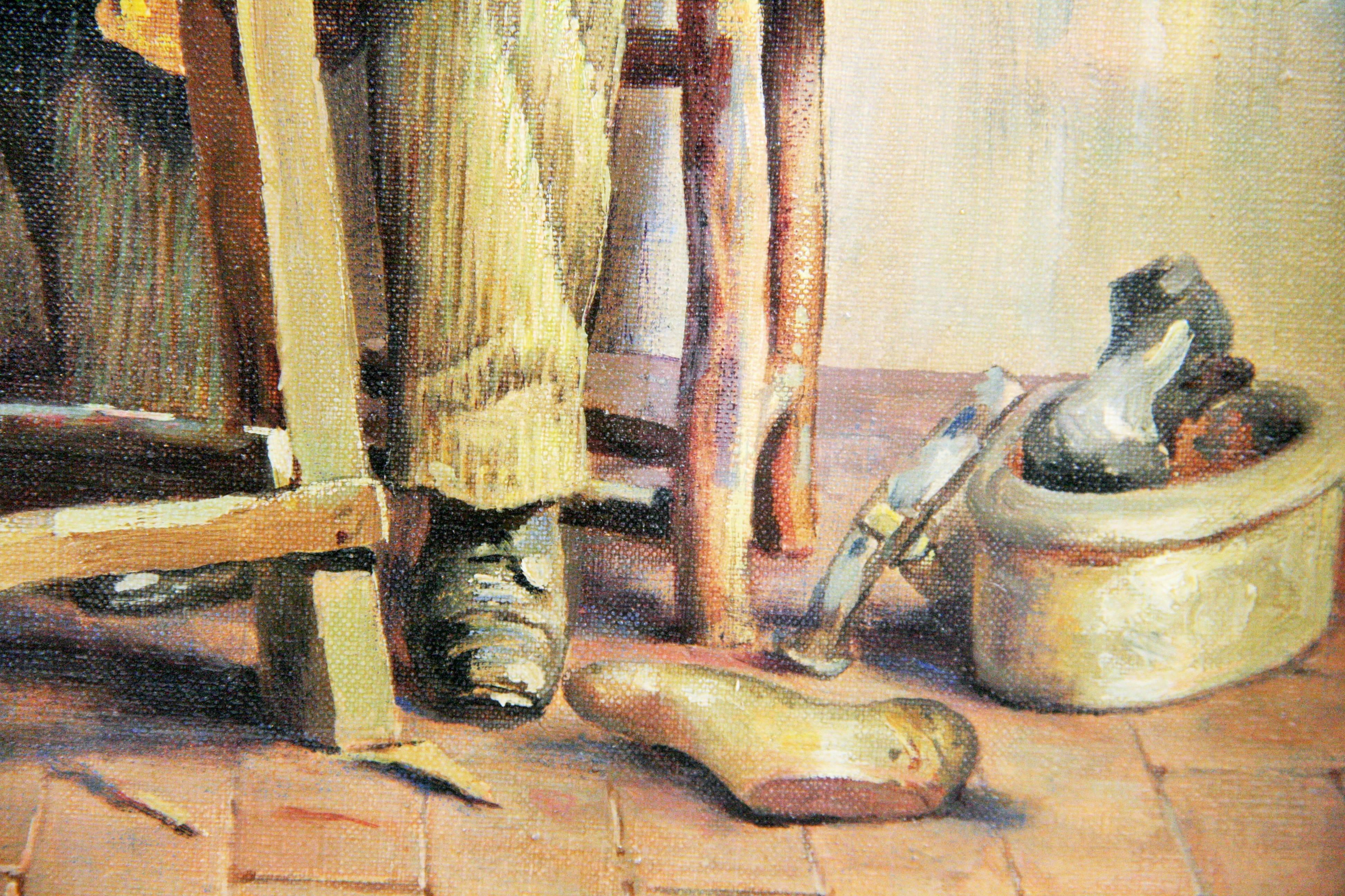 5-112 Italian oil on canvas
Displayed in custom wood frame
Image size 10.5x13.5