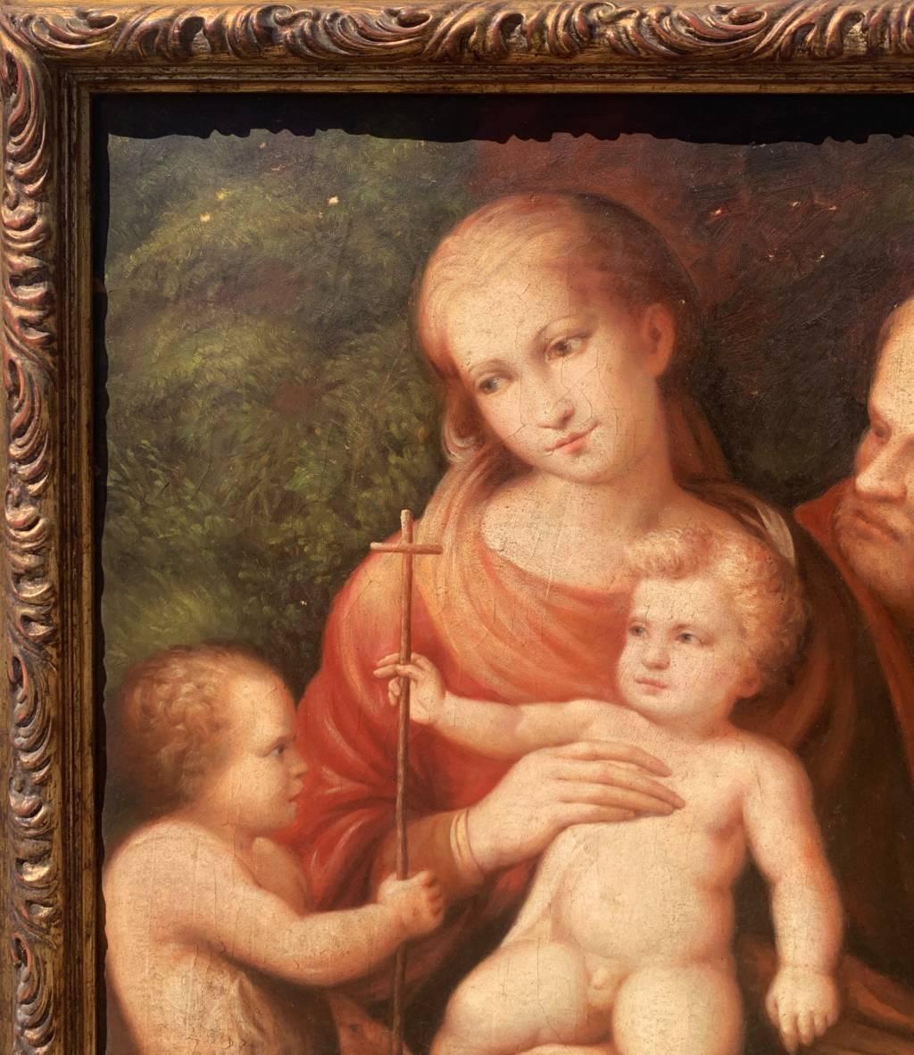 Antico pittore italiano - Dipinto di figura del XVIII/XIX secolo - Vergine Bambina - Figurative Painting Marrone di Unknown