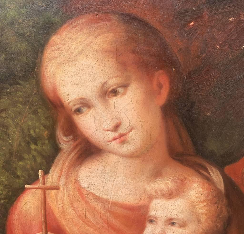 Antico pittore italiano - Dipinto di figura del XVIII/XIX secolo - Vergine Bambina 3
