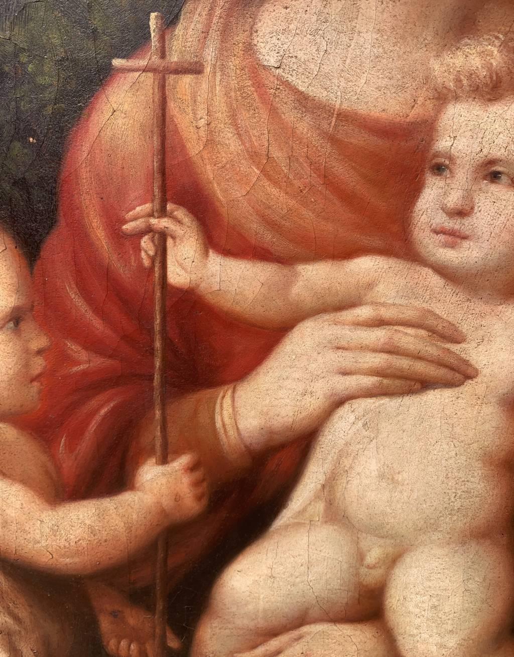 Antico pittore italiano - Dipinto di figura del XVIII/XIX secolo - Vergine Bambina 4