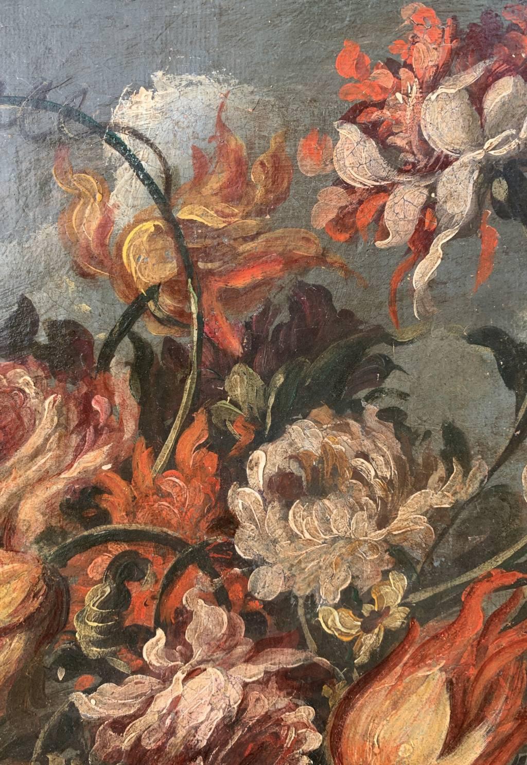 Antique Italian painter - 18th/19th century Still life painting - Flowers 4