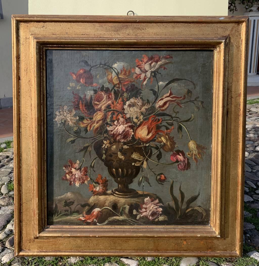 Antique Italian painter - 18th/19th century Still life painting - Flowers - Painting by Unknown