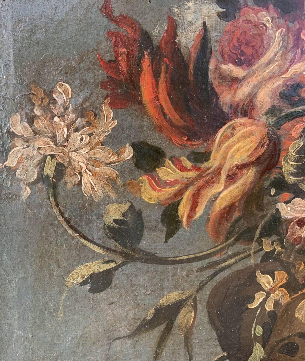 Antique Italian painter - 18th/19th century Still life painting - Flowers 2