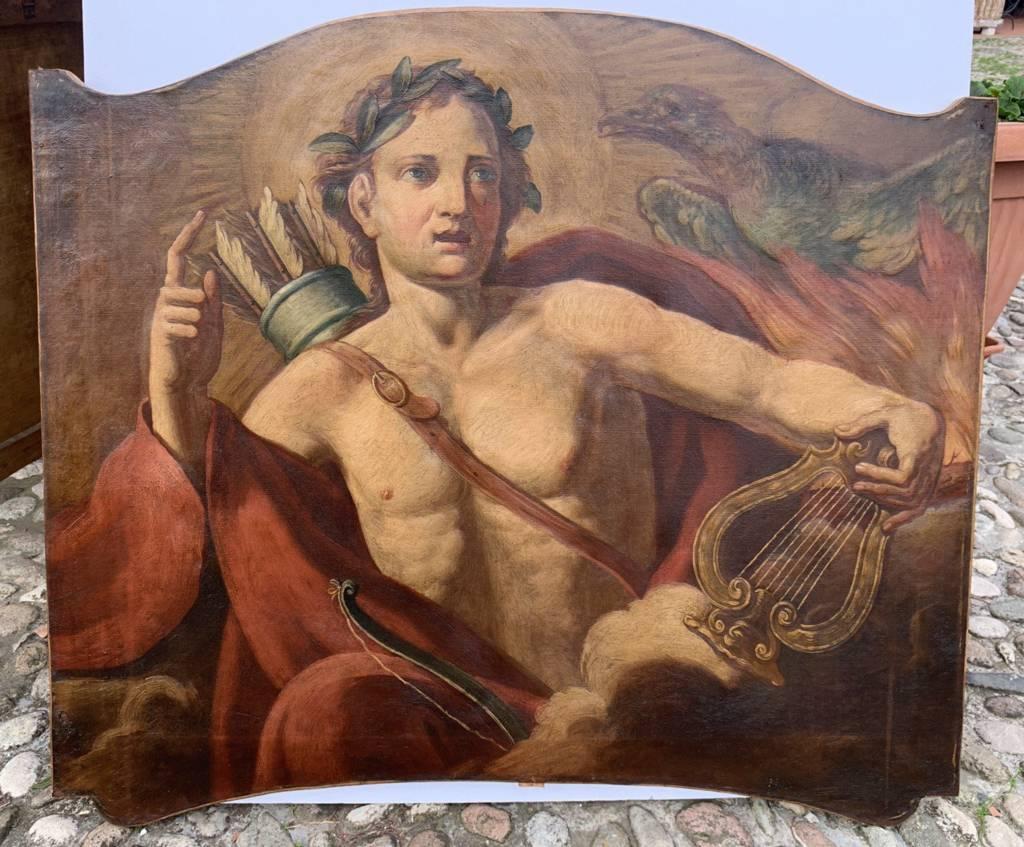 Pintor italiano antiguo - pintura de figuras del siglo XVIII - Apolo - Figurative Painting Marrón de Unknown