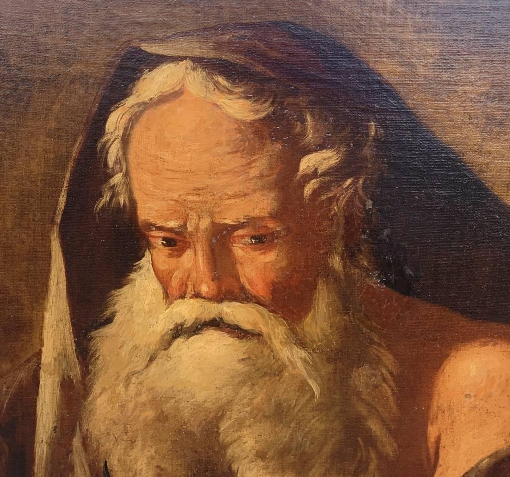 Antique Italian painter - 18th century figure painting - Black Figurative Painting by Unknown