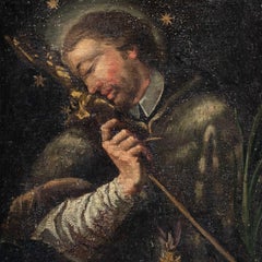 Pintor italiano antiguo -  Pintura de figuras del siglo XVIII - San Juan Nepomuceno