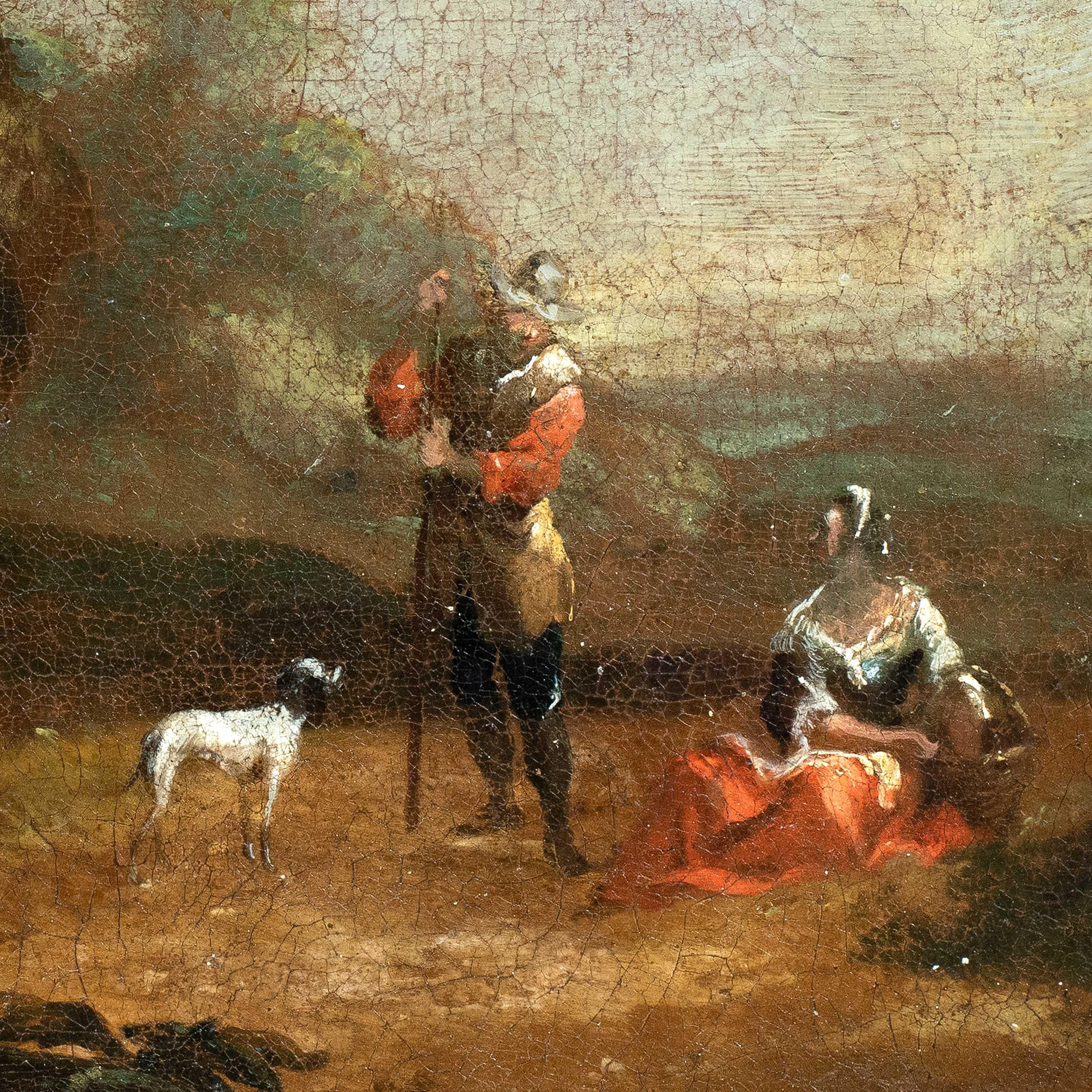 Antike italienische Malerin – Landschaftsmalerei des 18. Jahrhunderts – Hirten – Painting von Unknown