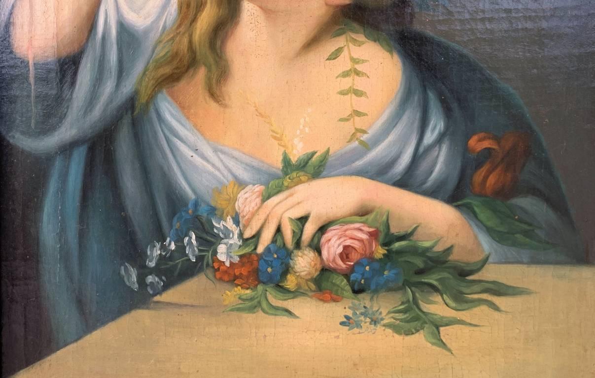 Antico pittore italiano - Quadro di figura del XIX secolo - Olio su tela 1
