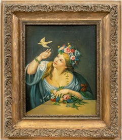 Antique Italian painter - 19th century figure painting - Oil on canvas