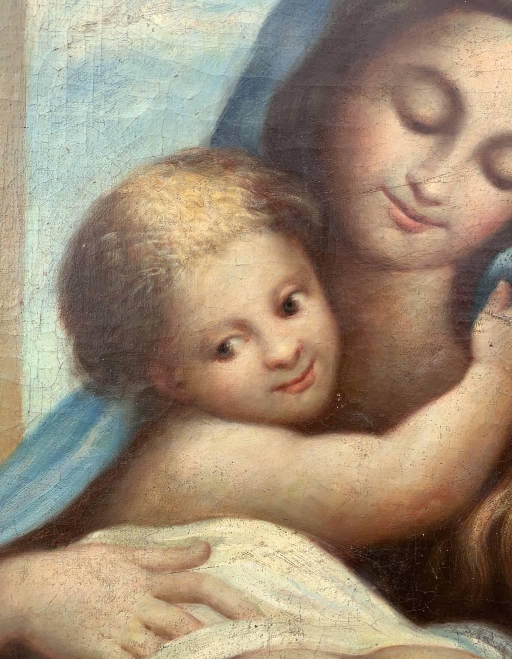 Antique Italian painter - 19th century large figure painting - Virgin child  For Sale 6