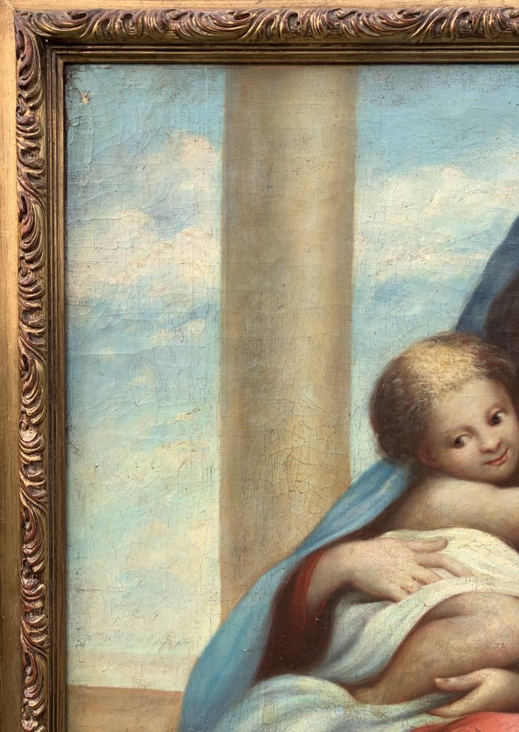 Antique Italian painter - 19th century large figure painting - Virgin child  For Sale 3