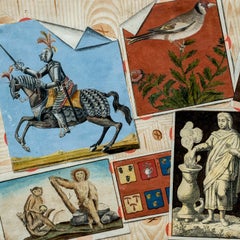 Antico pittore italiano - Natura morta del XIX secolo - Trompe l'Oeil