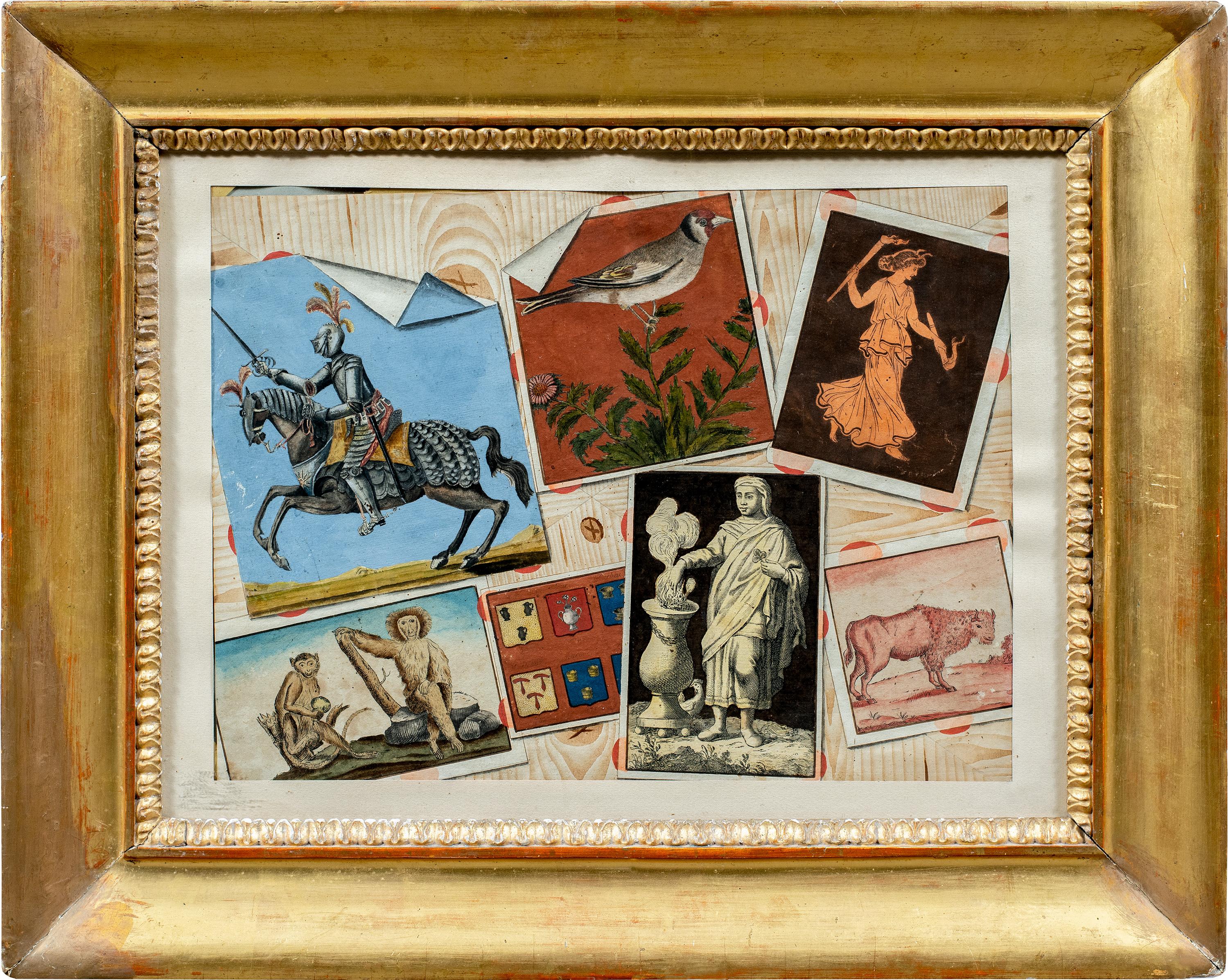 Unknown Figurative Painting - Antique Italian painter - 19th century still life painting - Trompe l’oeil