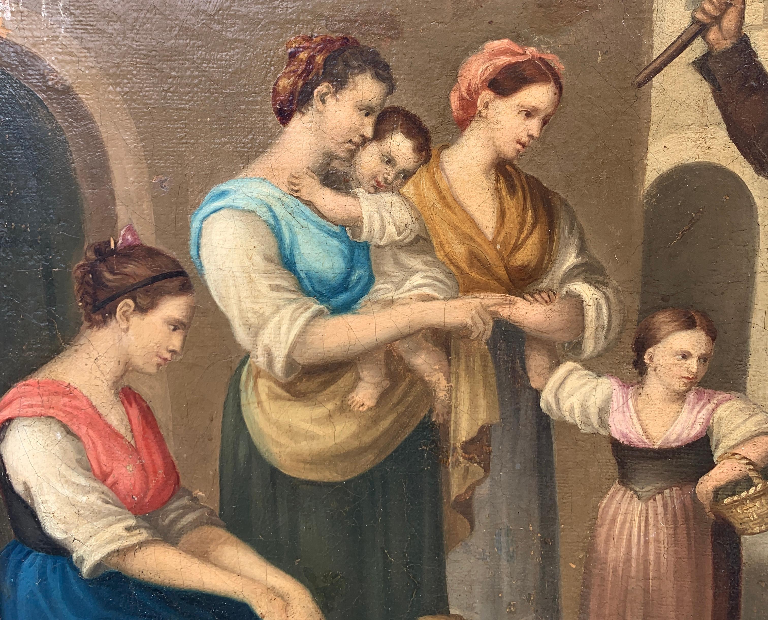 Pittore italiano antico - Quadro di figura del primo Ottocento - L'orso ammaestrato 11