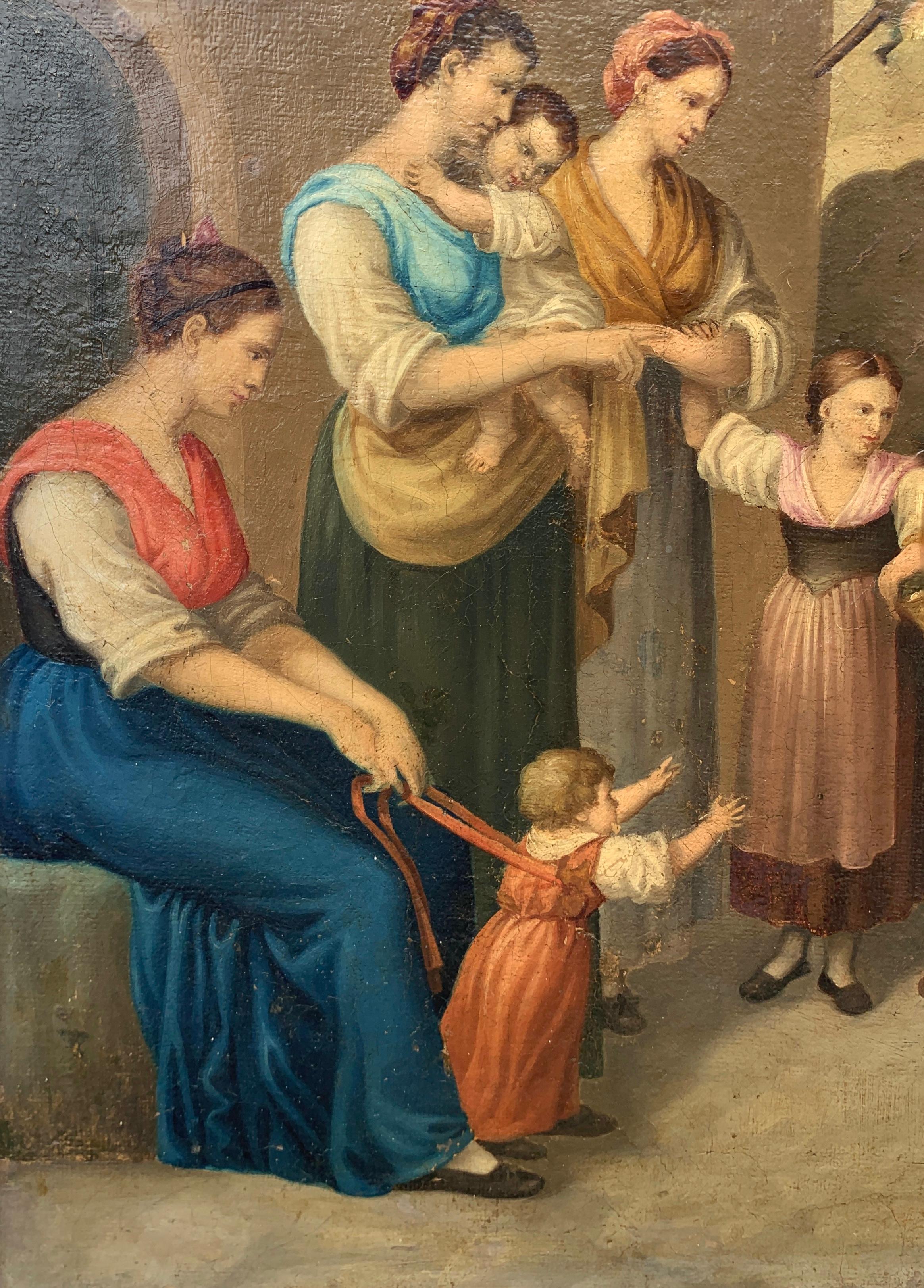 Pittore italiano antico - Quadro di figura del primo Ottocento - L'orso ammaestrato 12
